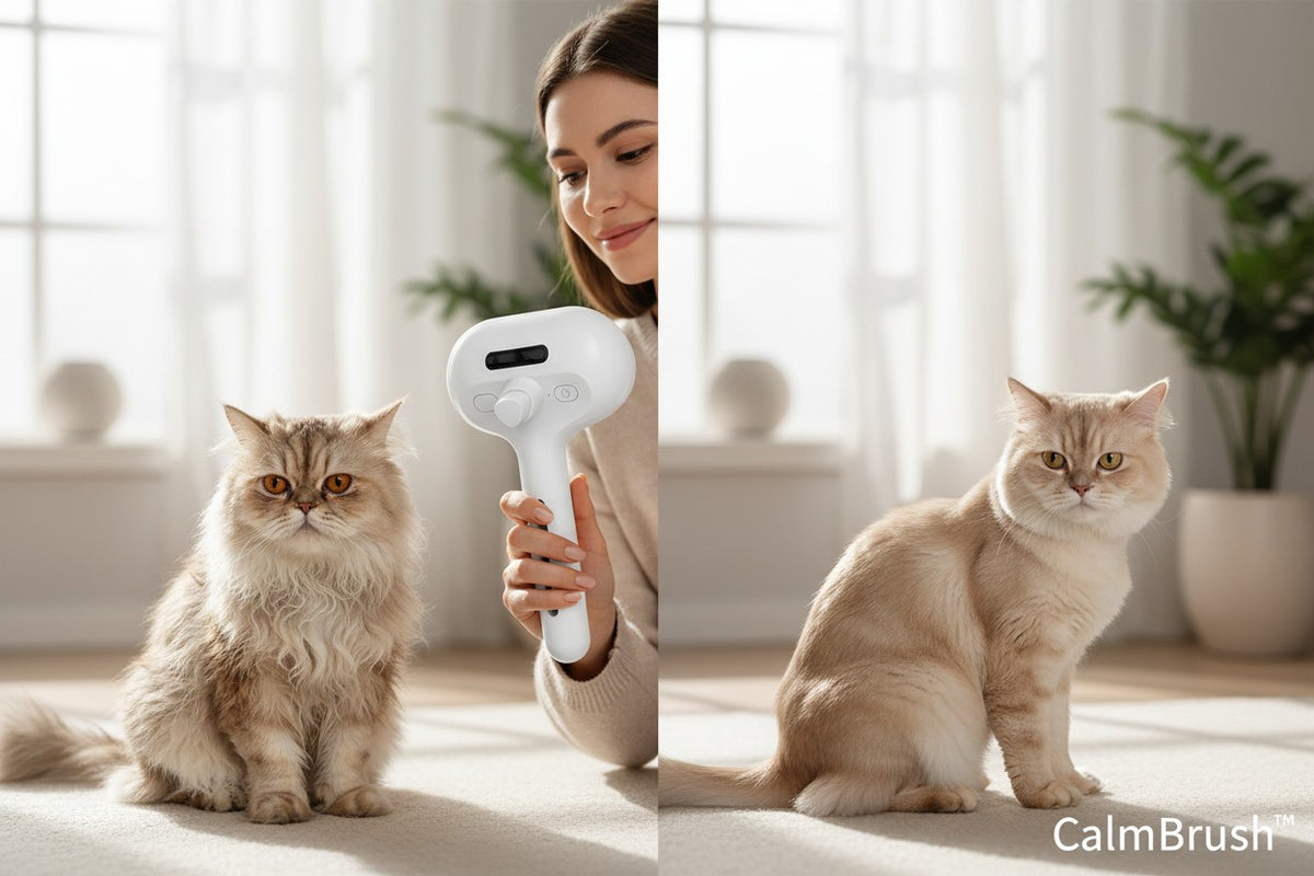 Brosse de Toilettage Autonettoyante avec Humidificateur – CalmBrush™